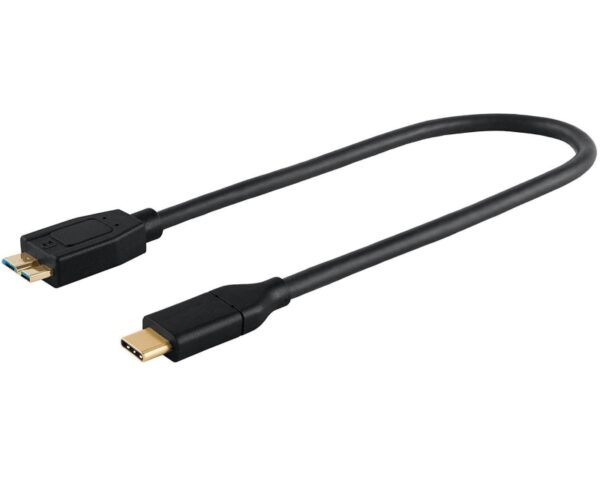Kabl USB Type C - USB 3.0/USB Type B 30cm crni
